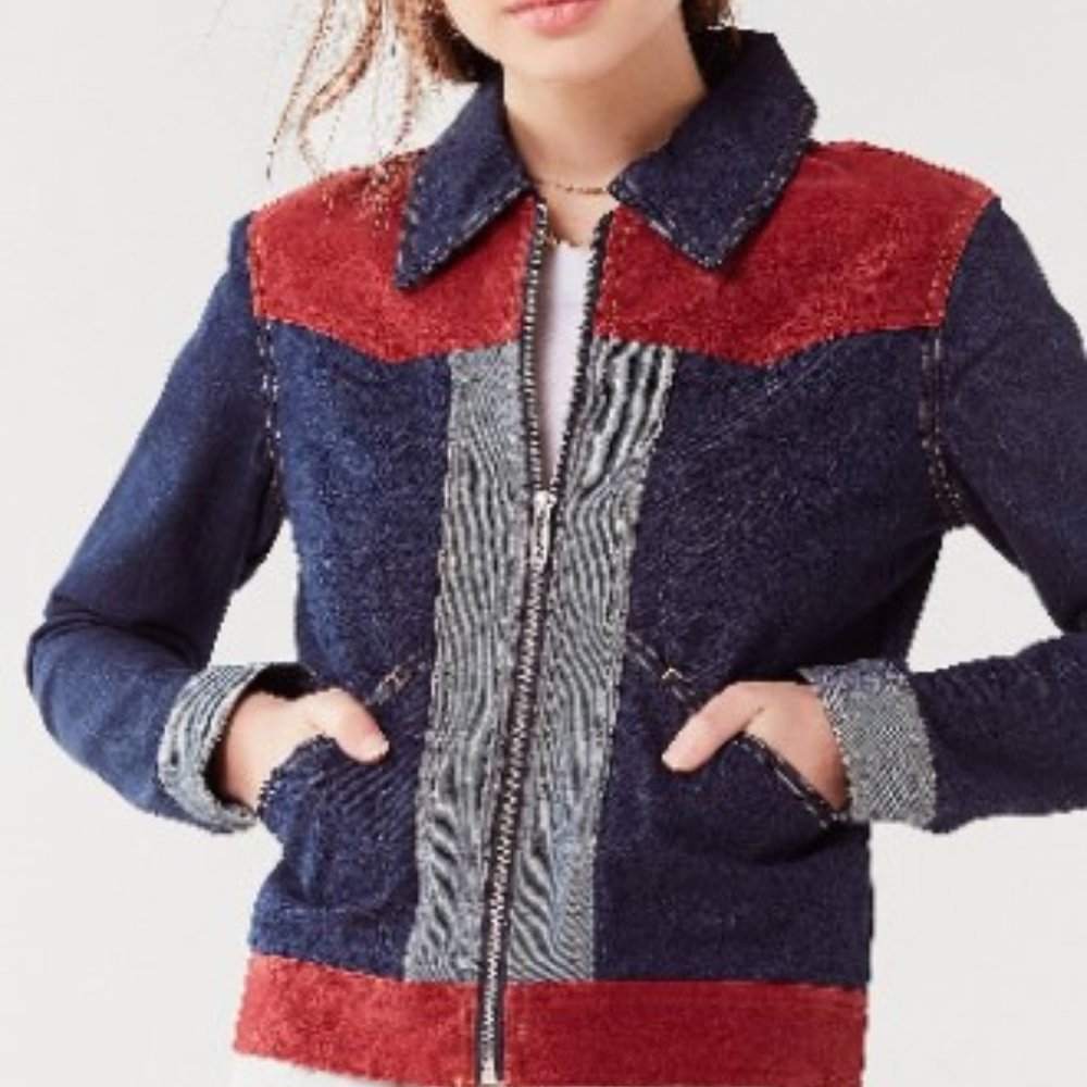 Urban Outfitters Western Cropped Retro Rockabilly Hipster Punk Trucker Jacket XS
